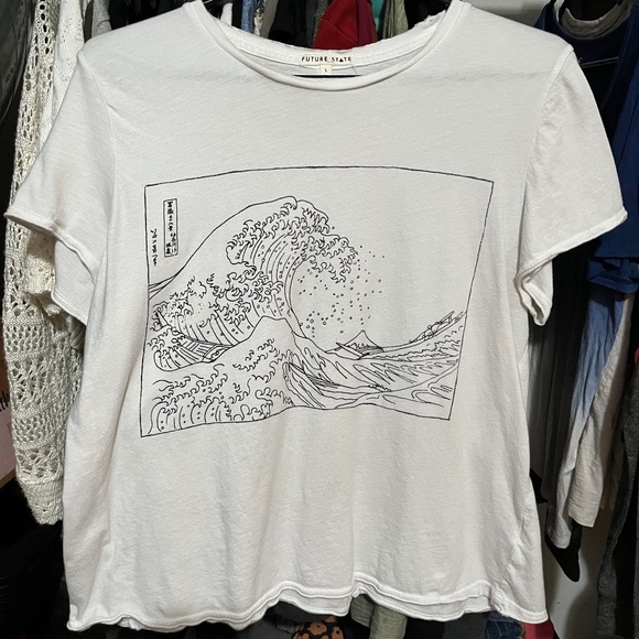 Future State Tops - White wave shirt